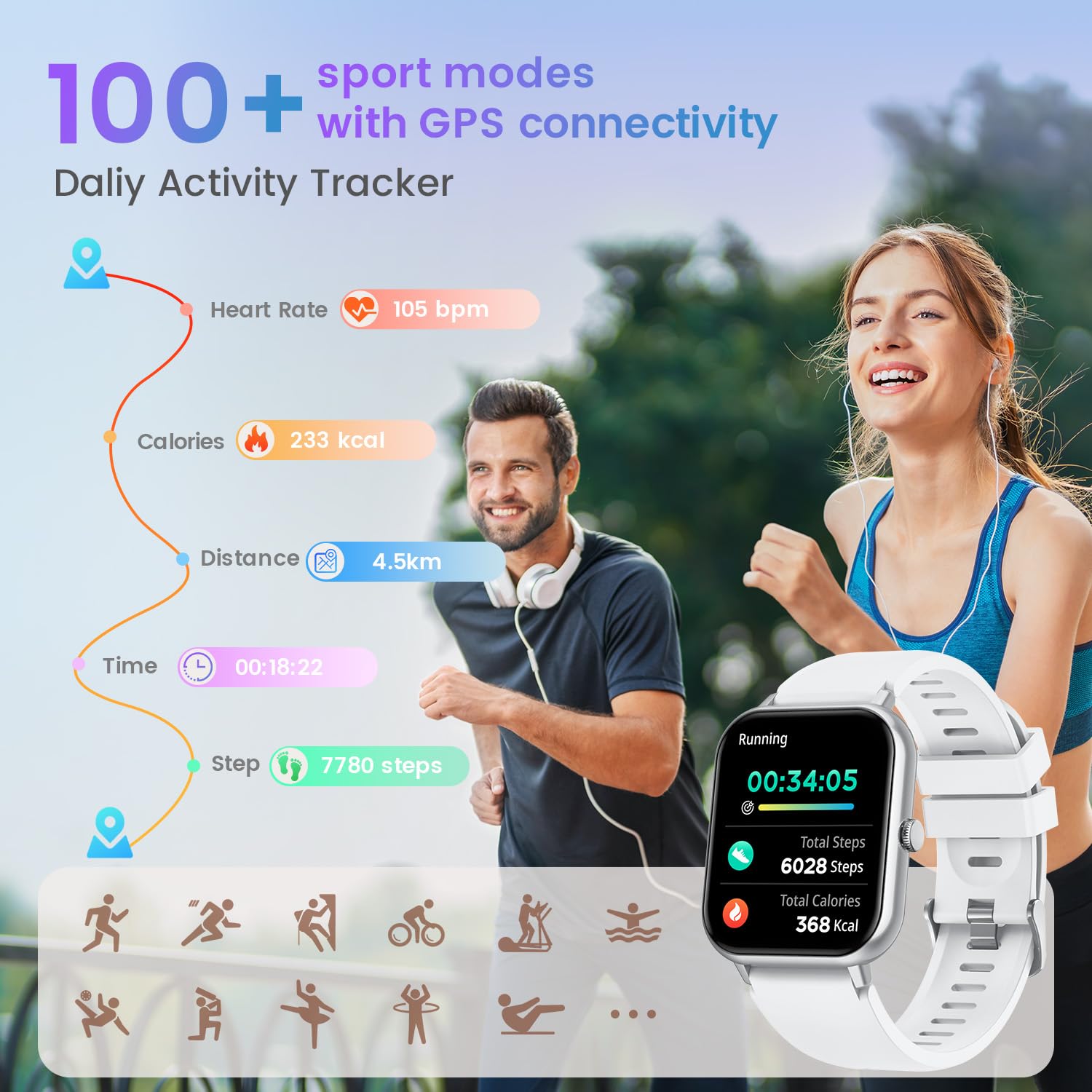 Smart Watch For Women Fitness Tracker: Grey Smartwatch With Bluetooth Call Blood Oxygen Blood Pressure Monitor Compatible With A